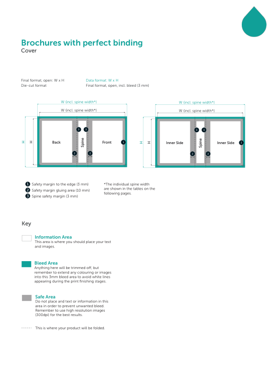 Brochures & Booklets: Perfect Bound Brochure – Data sheet artwork template preview