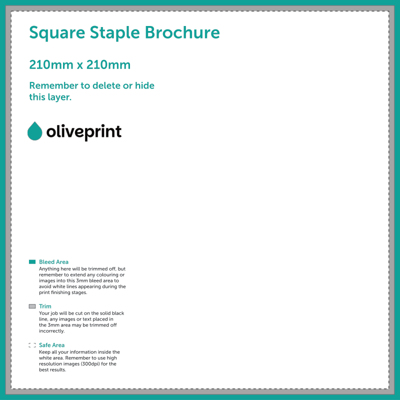 Brochures & Booklets: Stapled Brochure – Square artwork template preview