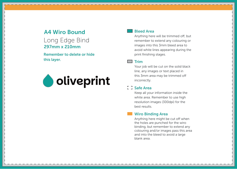 Brochures & Booklets: Wiro Bound Brochure – A4 / Long Edge Bind / Landscape artwork template preview
