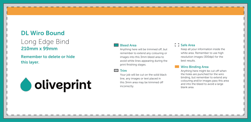 Brochures & Booklets: Wiro Bound Brochure – DL / Long Edge Bind / Landscape artwork template preview