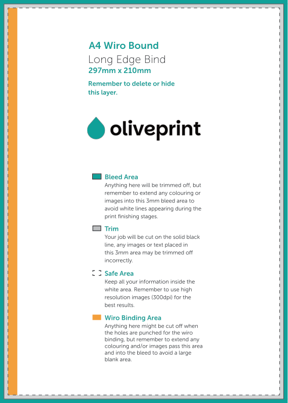 Brochures & Booklets: Wiro Bound Brochure – A4 / Long Edge Bind / Portrait artwork template preview