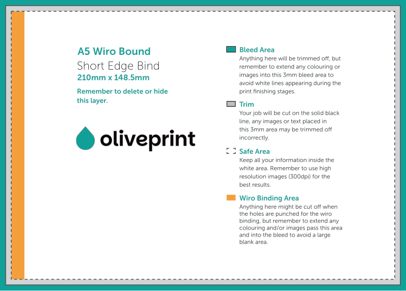 Brochures & Booklets: Wiro Bound Brochure – A5 / Short Edge Bind / Landscape artwork template preview