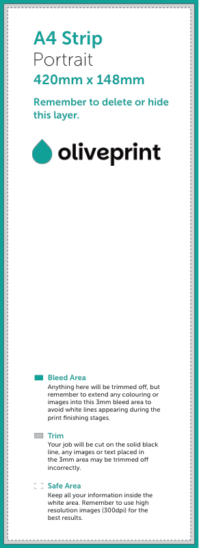 Flyers & Leaflets: A4 Strip – Portrait / Single Sided artwork template preview