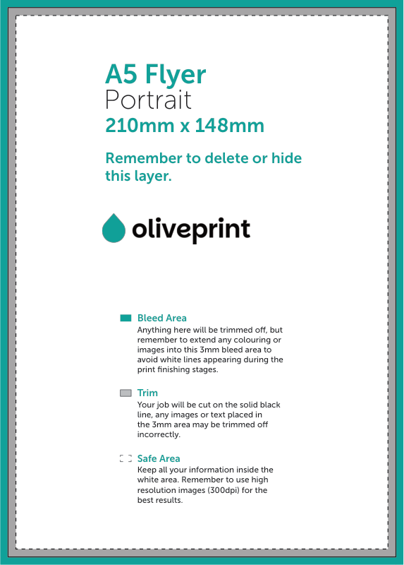 Flyers & Leaflets: A5 – Portrait / Double Sided artwork template preview