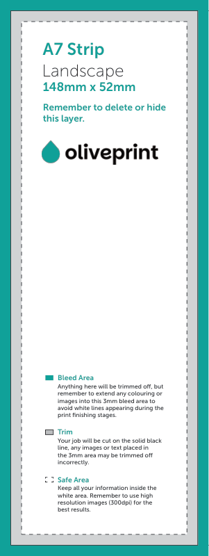 Flyers & Leaflets: A7 Strip – Portrait / Double Sided artwork template preview