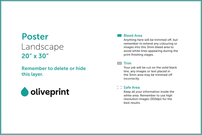 Posters: 20 x 30 – Landscape artwork template preview