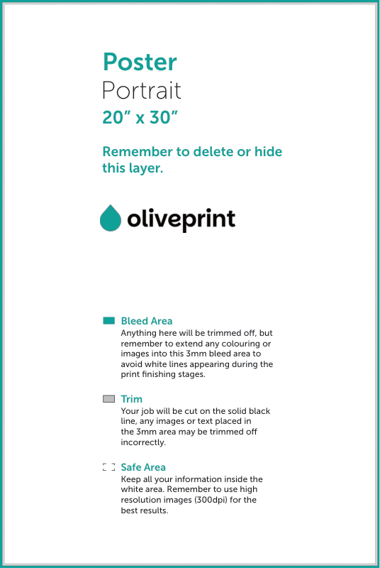 Posters: 20 x 30 – Portrait artwork template preview