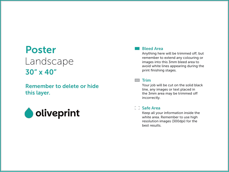 Posters: 30 x 40 – Landscape artwork template preview
