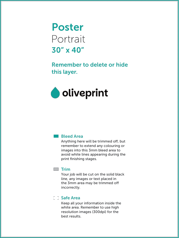 Posters: 30 x 40 – Portrait artwork template preview