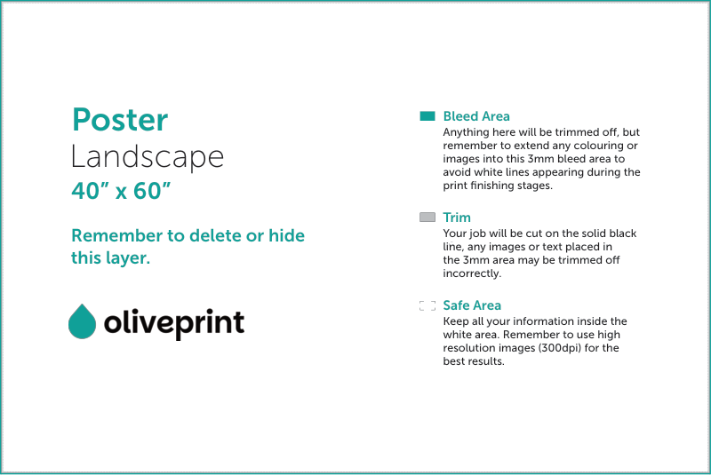 Posters: 40 x 60 – Landscape artwork template preview