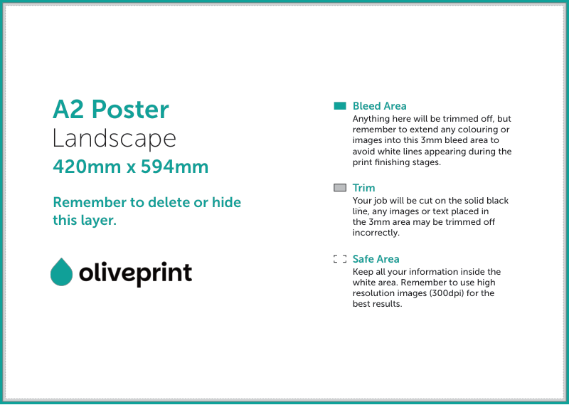 Posters: A2 – Landscape artwork template preview
