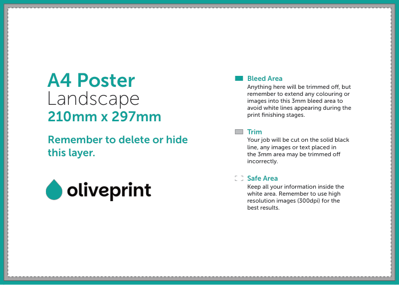 Posters: A4 – Landscape artwork template preview