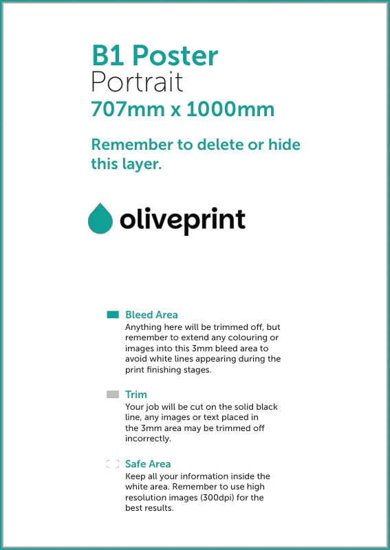 Posters: B1 – Portrait artwork template preview