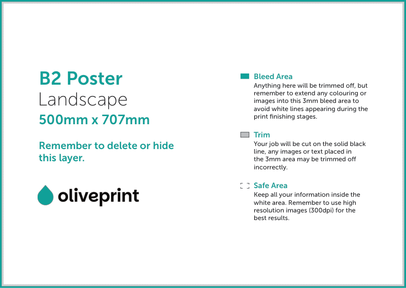 Posters: B2 – Landscape artwork template preview