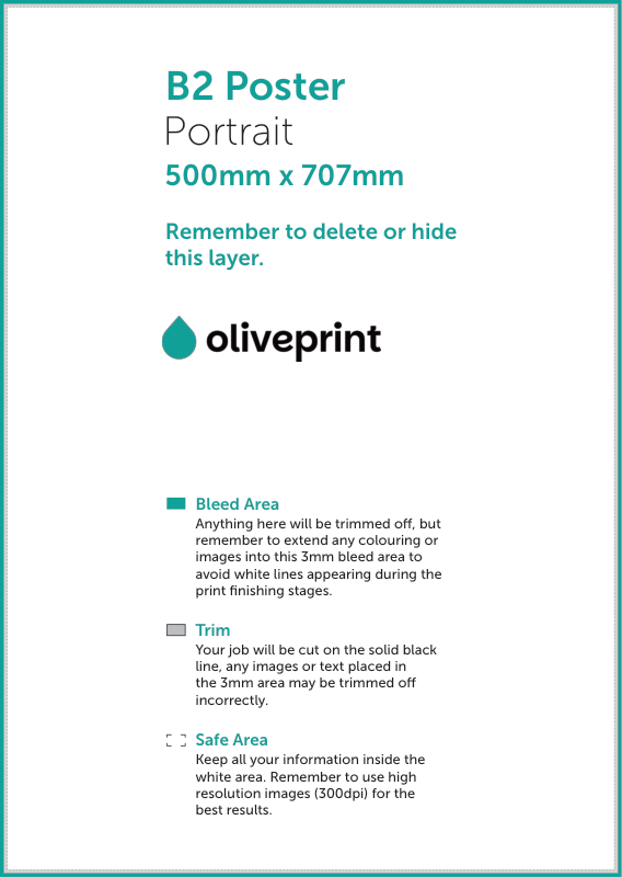 Posters: B2 – Portrait artwork template preview