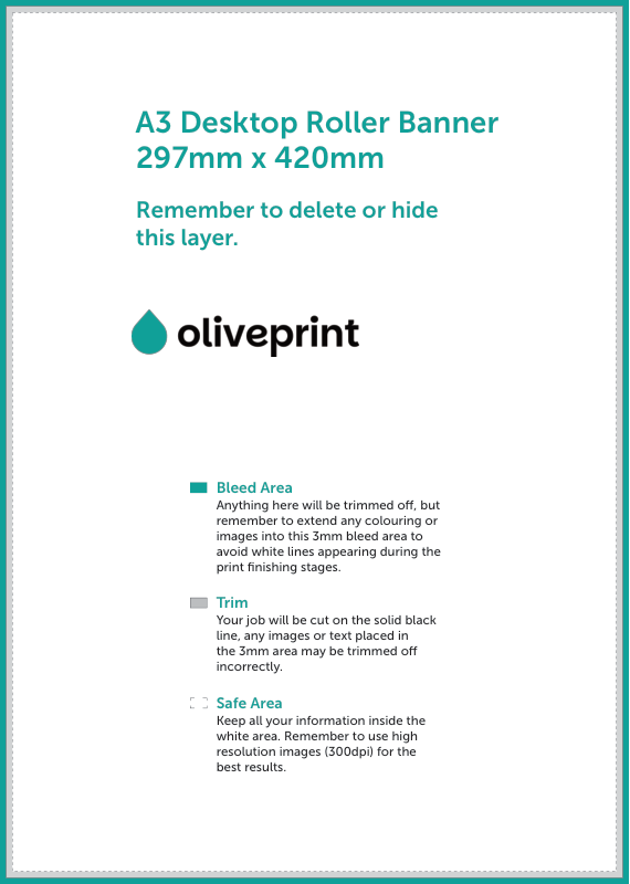 Roller Banners: A3 Desktop Roller Banner artwork template preview