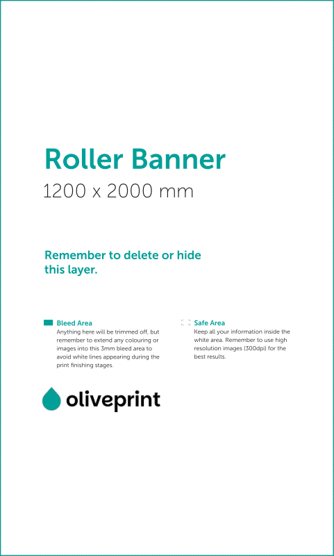 Roller Banners: Roller Banner (1200 x 2000 mm) artwork template preview