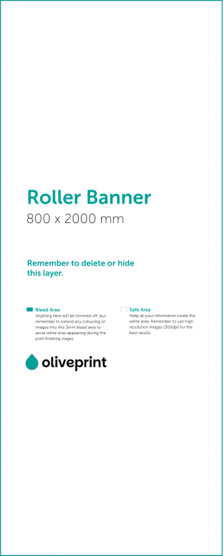Roller Banners: Roller Banner (800 x 2000 mm) artwork template preview