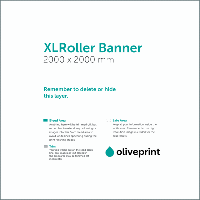 Roller Banners: XL 2m Roller Banner artwork template preview