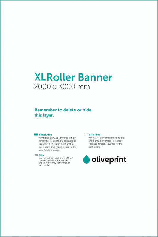 Roller Banners: XL 3m Roller Banner artwork template preview