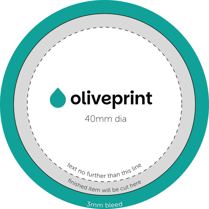 Stickers & Labels: Circle Stickers on Rolls – 40mm artwork template preview