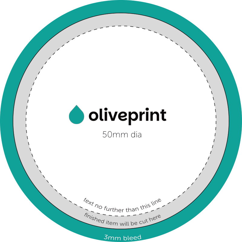 Stickers & Labels: Circle Stickers on Rolls – 50mm artwork template preview