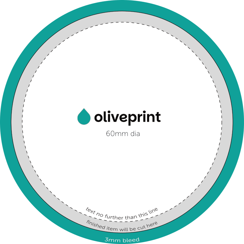 Stickers & Labels: Circle Stickers on Rolls – 60mm artwork template preview