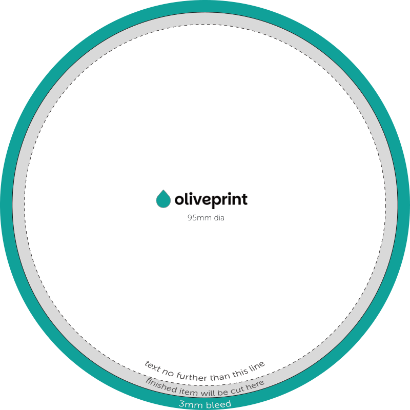 Stickers & Labels: Circle Stickers on Rolls – 95mm artwork template preview