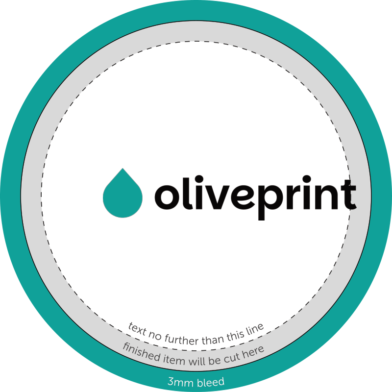 Stickers & Labels: Circle Stickers on Sheets & Rectangle Individual – 51mm artwork template preview