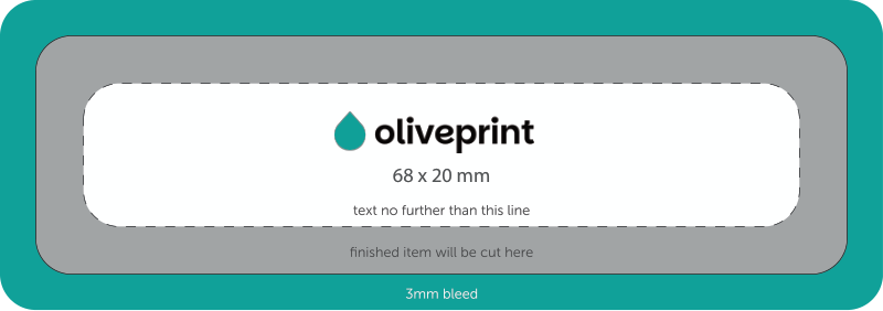 Stickers & Labels: Rectangle Stickers on Rolls – 68 x 20 artwork template preview