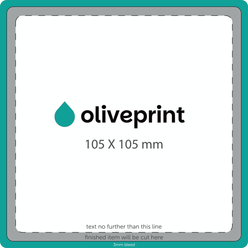 Stickers & Labels: Square Stickers on Rolls – 105 x 105 artwork template preview