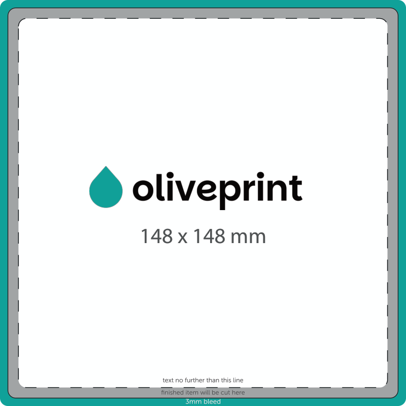 Stickers & Labels: Square Stickers on Rolls – 148 x 148 artwork template preview
