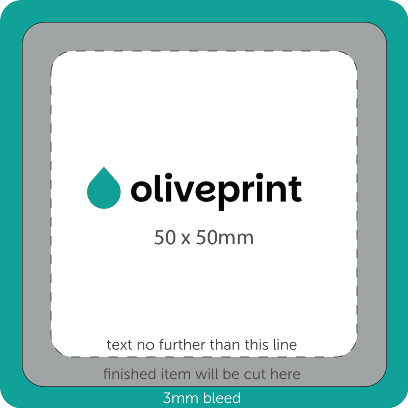 Stickers & Labels: Square Stickers on Rolls – 50 x 50 artwork template preview