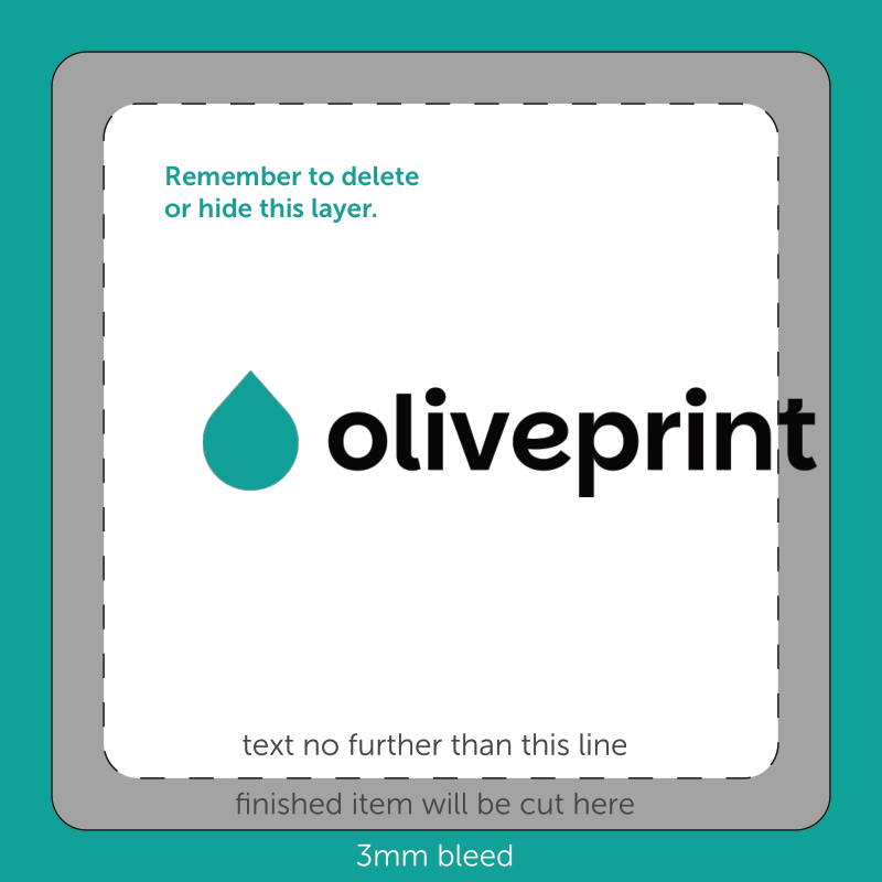 Stickers & Labels: Square Stickers on Sheets – 45mm artwork template preview
