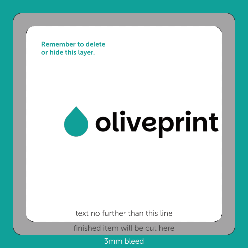 Stickers & Labels: Square Stickers on Sheets – 51mm artwork template preview