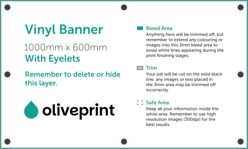 Vinyl Banners: 1000mm – 1000 X 600 artwork template preview