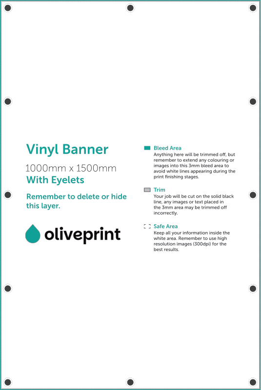 Vinyl Banners: 1000mm – 1000 x 1500 artwork template preview