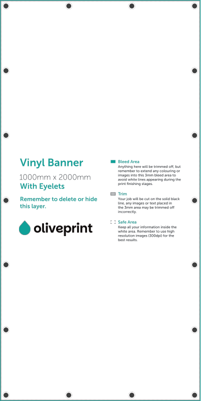 Vinyl Banners: 1000mm – 1000 x 2000 artwork template preview
