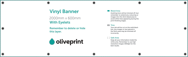 Vinyl Banners: 2000mm – 2000 x 600 artwork template preview