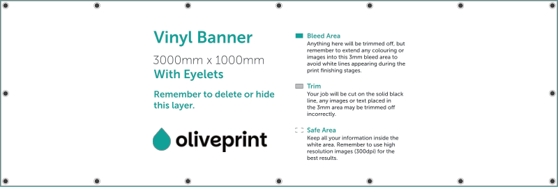 Vinyl Banners: 3000mm – 3000 X 1000 artwork template preview