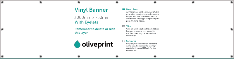Vinyl Banners: 3000mm – 3000 X 750 artwork template preview