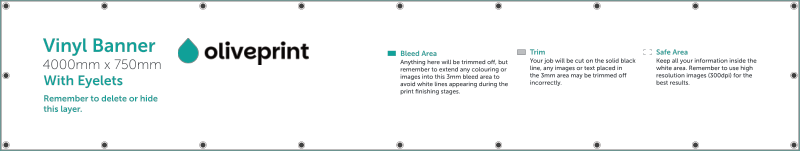 Vinyl Banners: 4000mm – 4000 x 750 artwork template preview